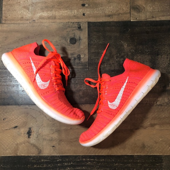 nike free rn flyknit orange